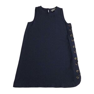 Anthropologie Sunday In Brooklyn Dress Womens Medium Navy Blue Crepe Corset Side